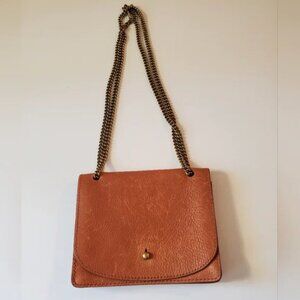 MADEWELL The Chain Leather Crossbody Bag | Tan Brown Leather | Convertible Strap